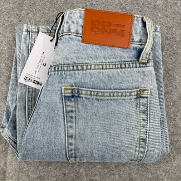 New Princess Polly Straight Leg Jean Womens 6 Petite 24x28 Light Wash Destressed - Picture 1 of 9